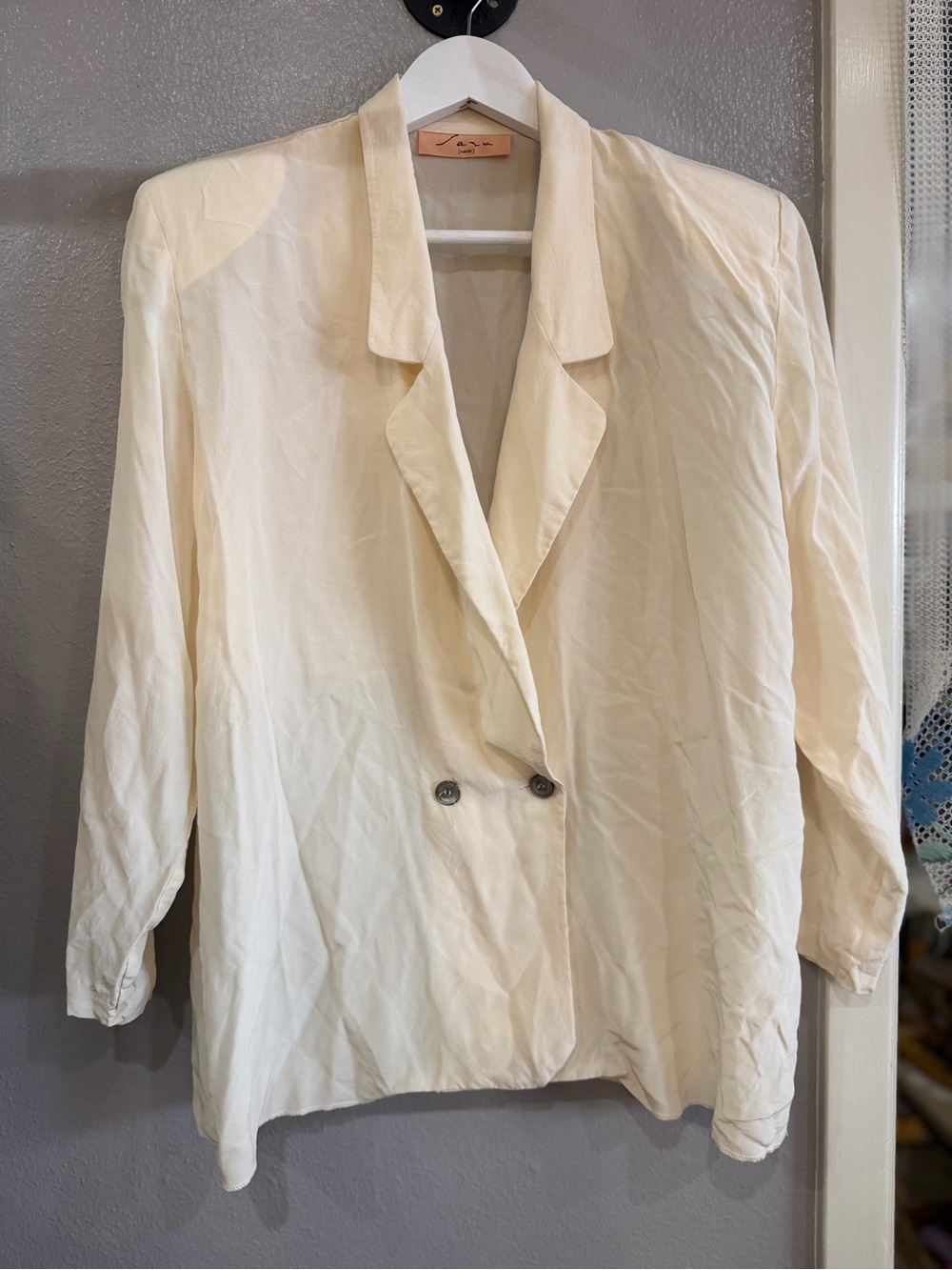 Cream Double-Breasted Women's Blazer